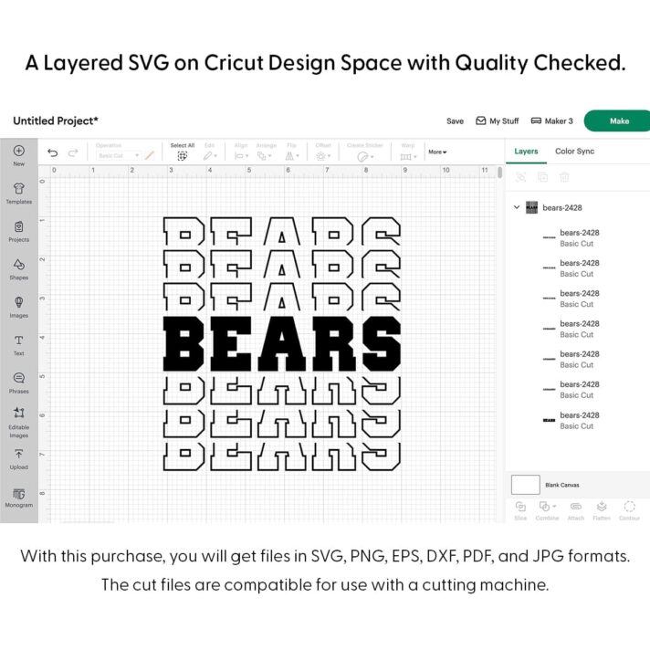 Bears Stacked SVG 2428