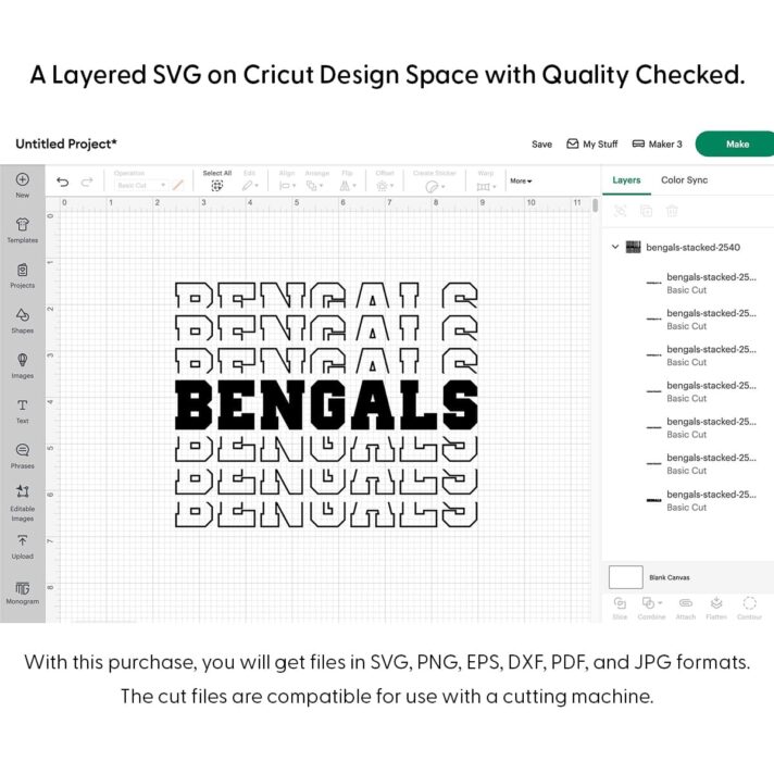 Bengals Stacked SVG 2540