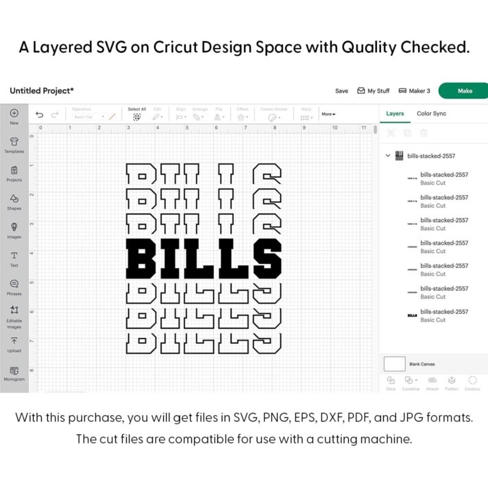 Bills Stacked SVG 2557