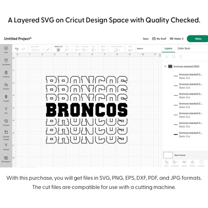 Broncos Stacked SVG 2560