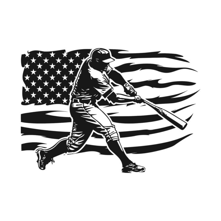 USA Baseball Player SVG 23374