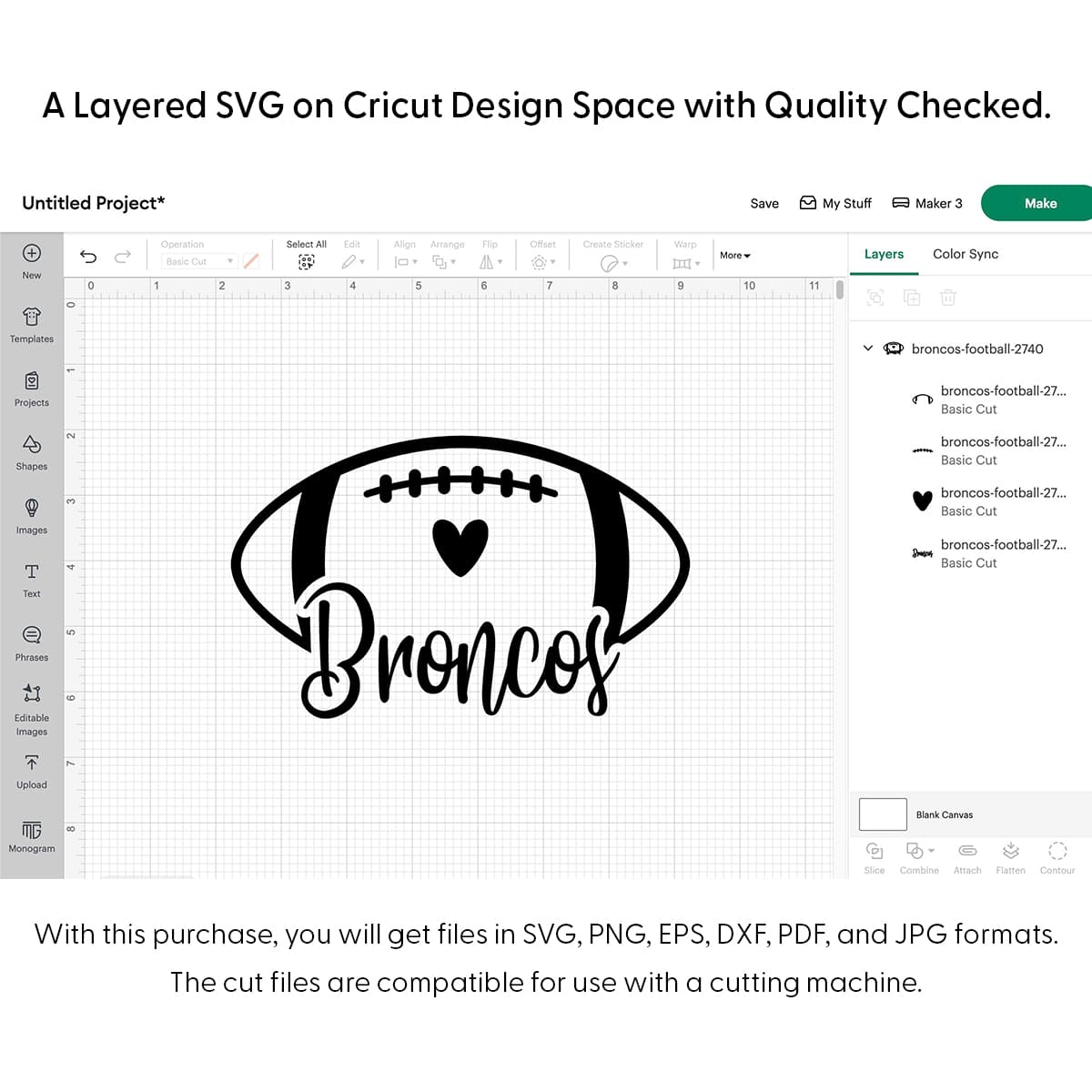 Broncos Football SVG 2740