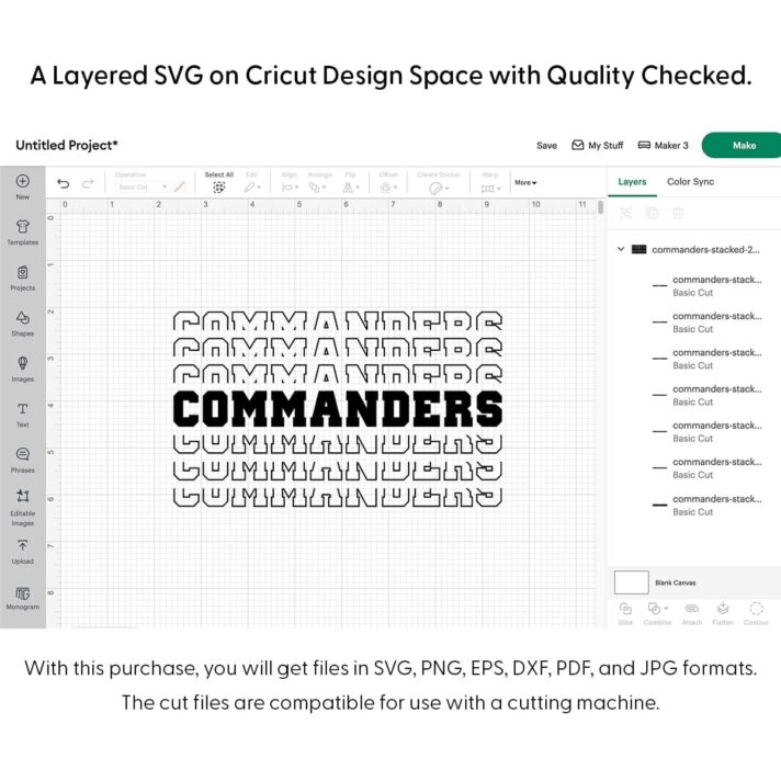 Commanders Stacked SVG 2662