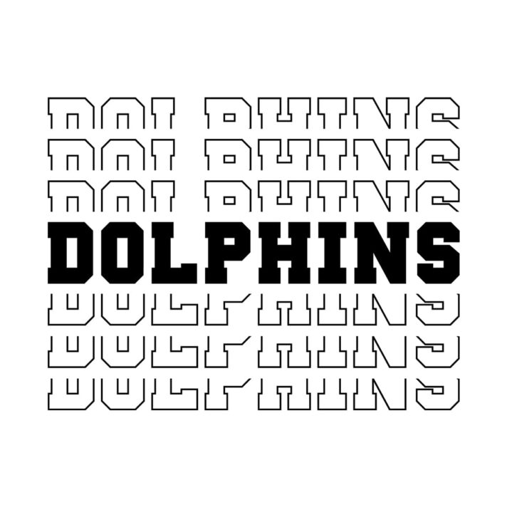 Dolphins Stacked SVG 2668