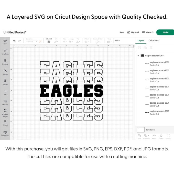 Eagles Stacked SVG 2671