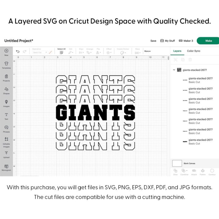 Giants Stacked SVG 2677
