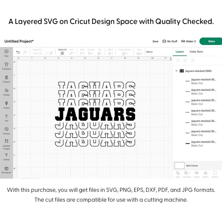 Jaguars Stacked SVG 2680