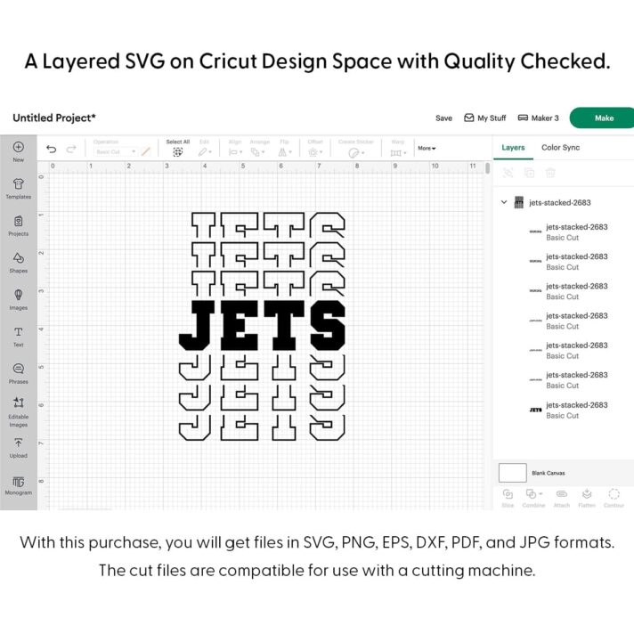 Jets Stacked SVG 2683