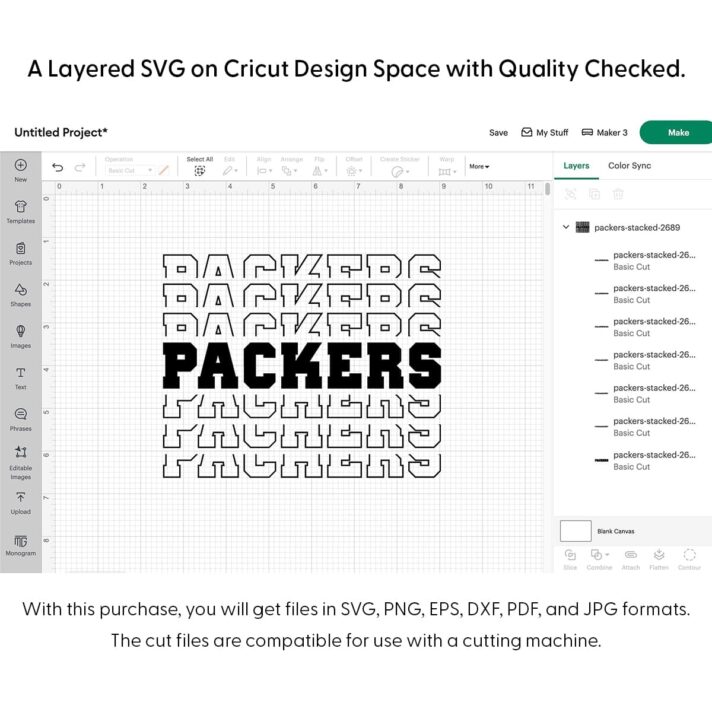Packers Stacked SVG 2689