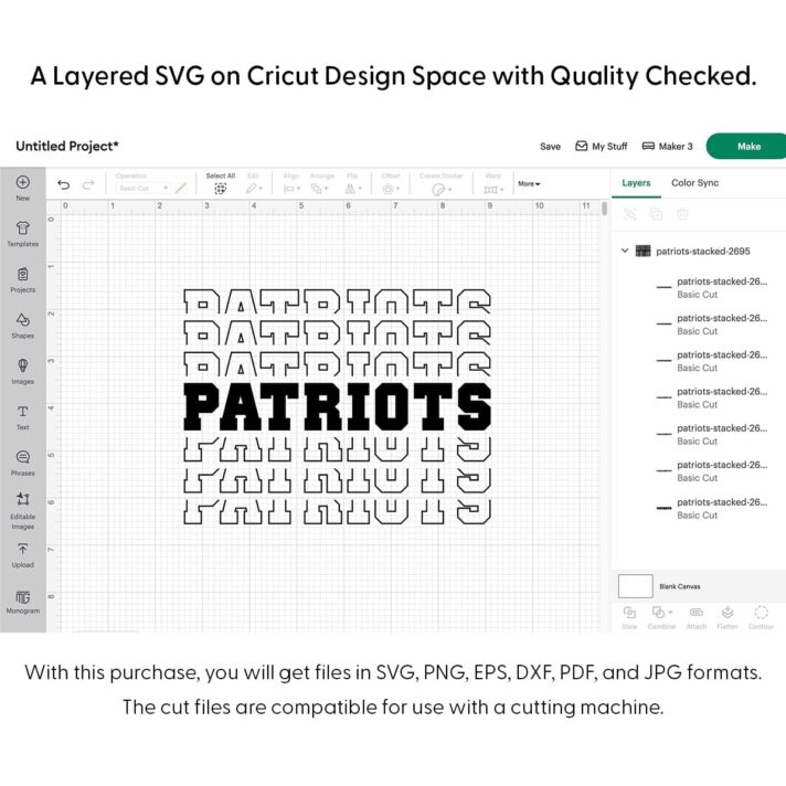 Patriots Stacked SVG 2695