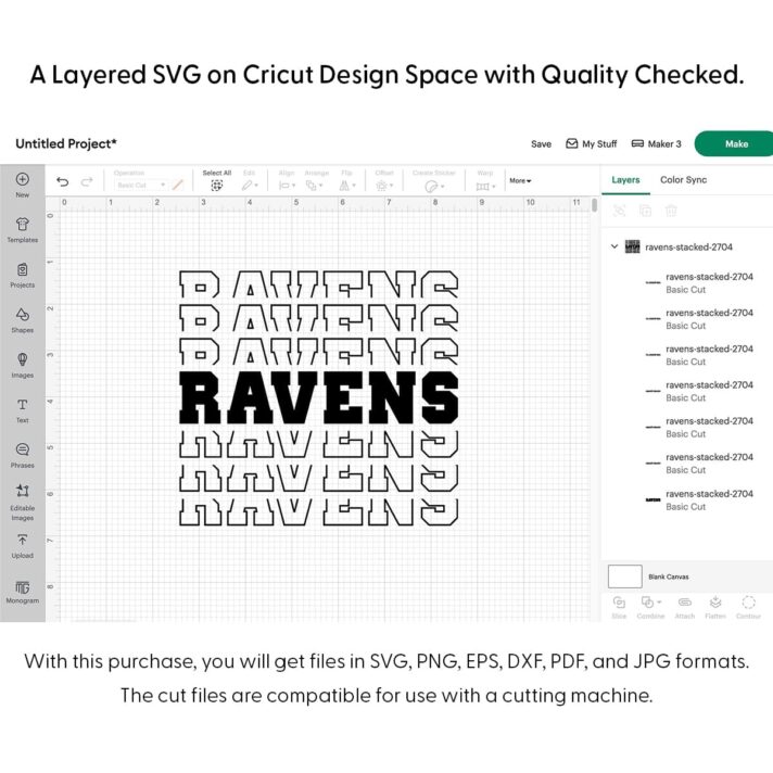 Ravens Stacked SVG 2704