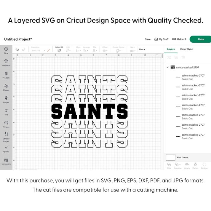 Saints Stacked SVG 2707