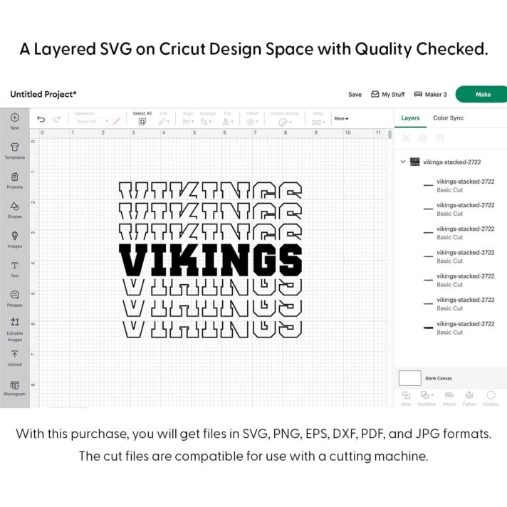 Vikings Stacked SVG 2722