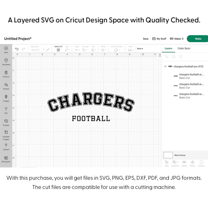 Chargers Football Arc SVG 3172
