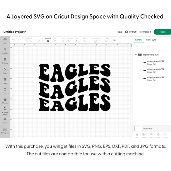 Eagles Wavy SVG 3291