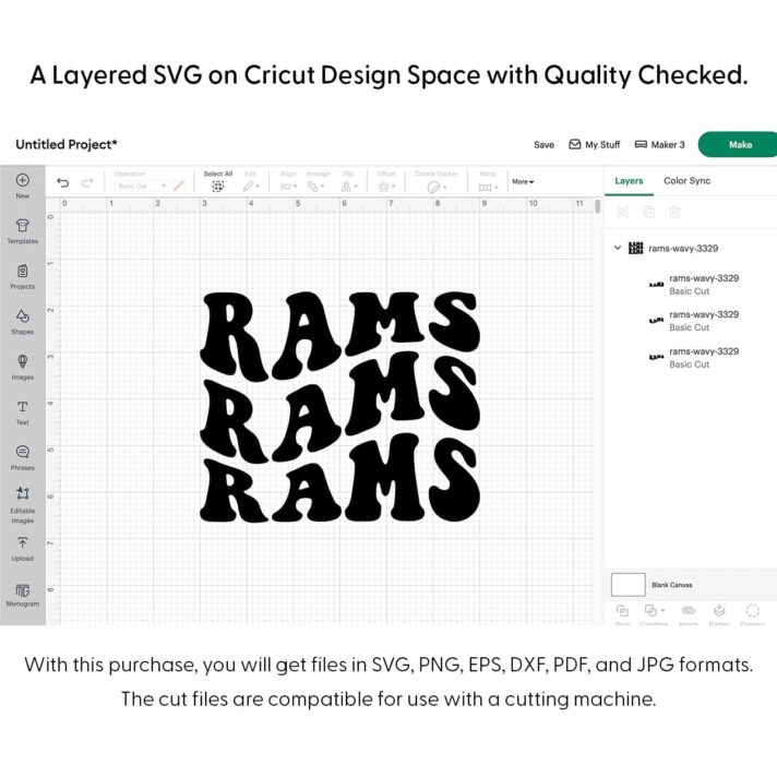 Rams Wavy SVG 3329
