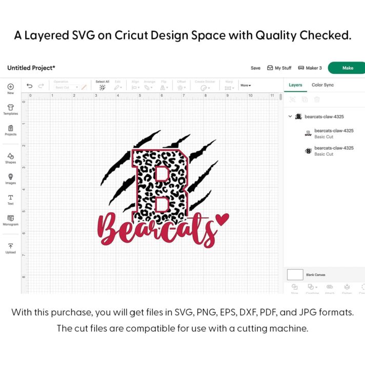 Bearcats Claw SVG 4325