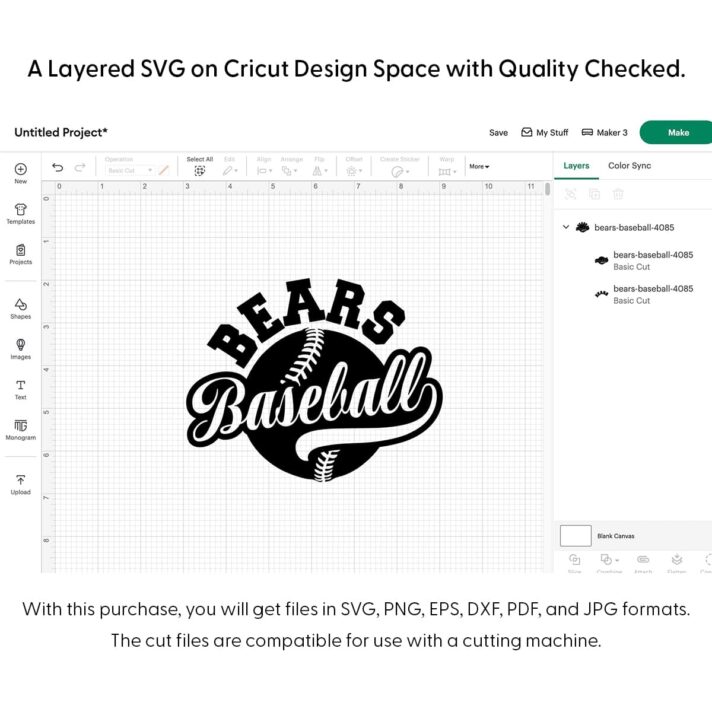 Bears Baseball SVG 4085