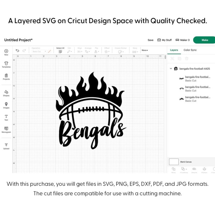 Bengals Fire Football SVG 4425