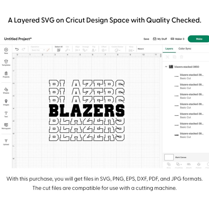 Blazers Stacked SVG 3850