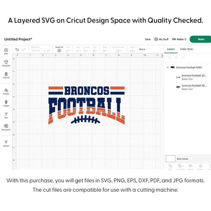 Broncos Football SVG 4265