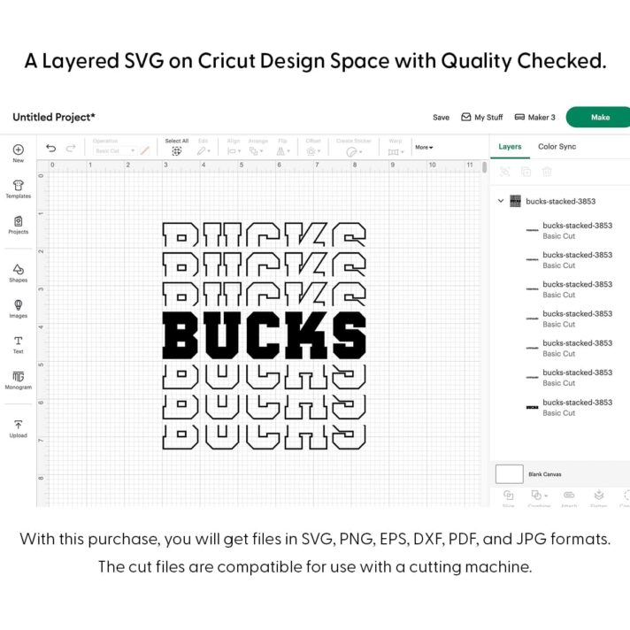 Bucks Stacked SVG 3853