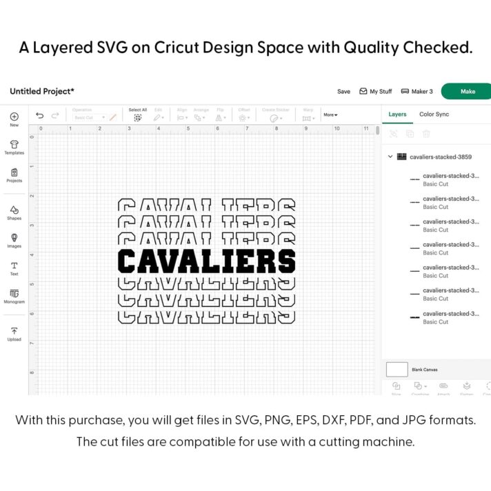 Cavaliers Stacked 3859 B