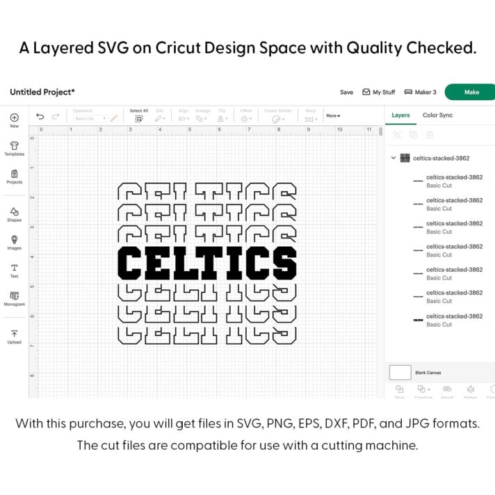 Celtics Stacked SVG 3862