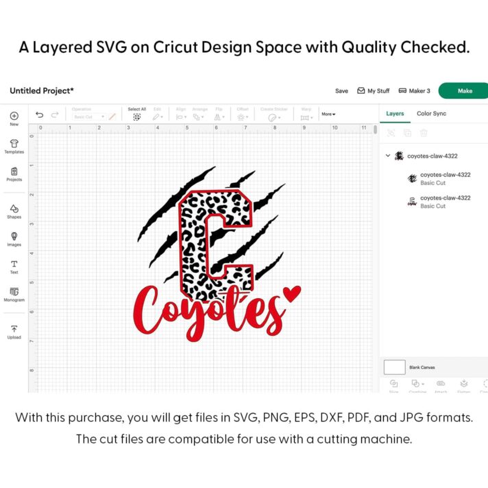 Coyotes Claw SVG 4322
