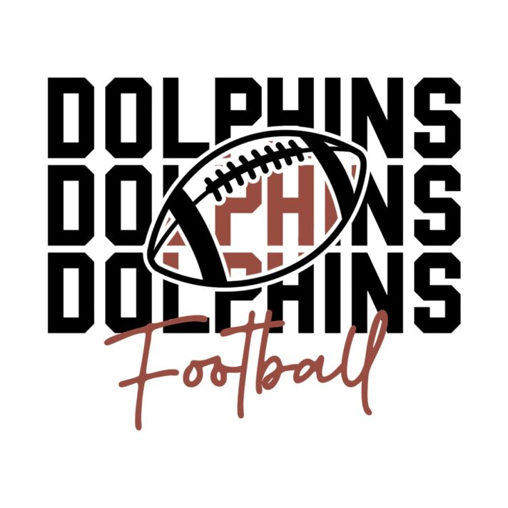 Dolphins Stacked Football SVG 4419