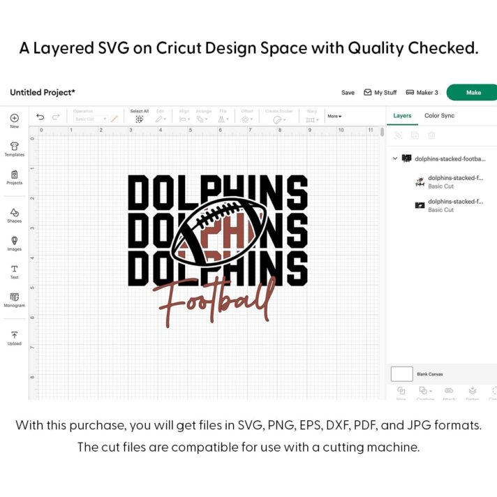 Dolphins Stacked Football SVG 4419