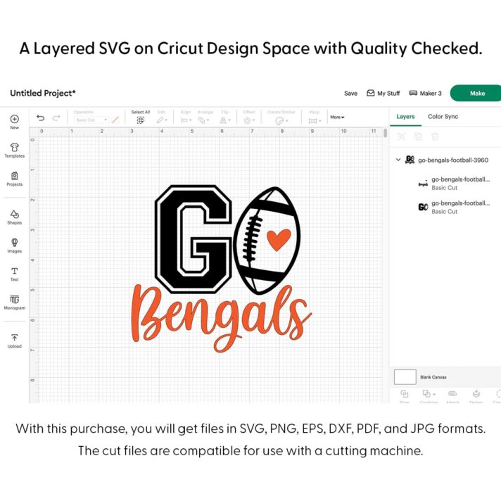 Go Bengals Football SVG 3960