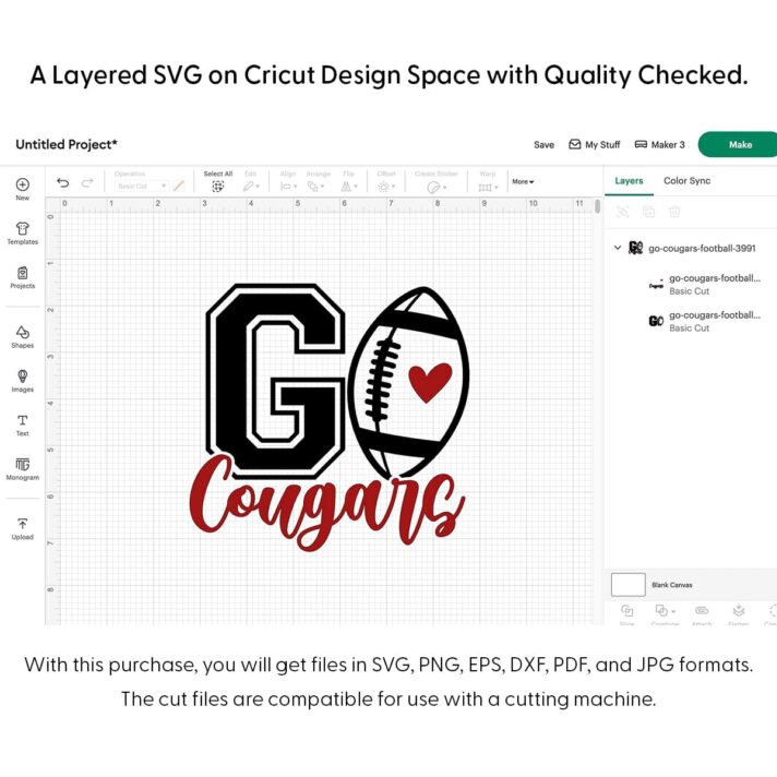 Go Cougars Football SVG 3991