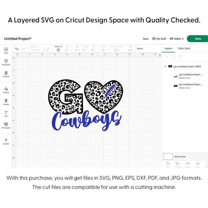 Go Cowboys Heart SVG 4452