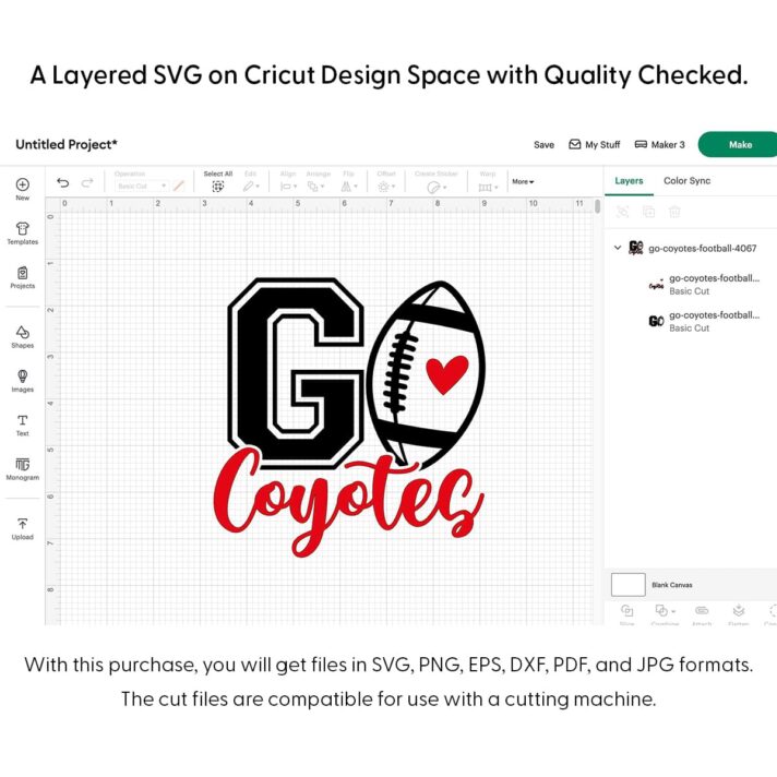 Go Coyotes Football SVG 4067
