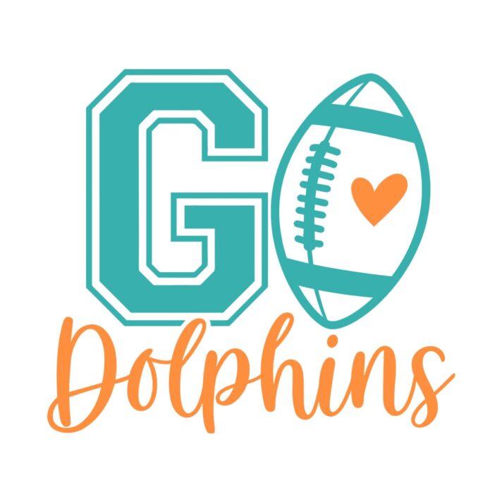 Go Dolphins Football SVG 3970