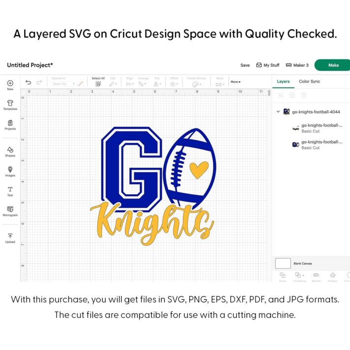 Go Knights Football SVG 4044