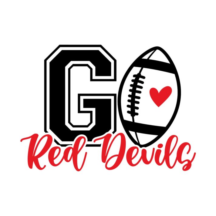 Go Red Devils Football SVG 4076