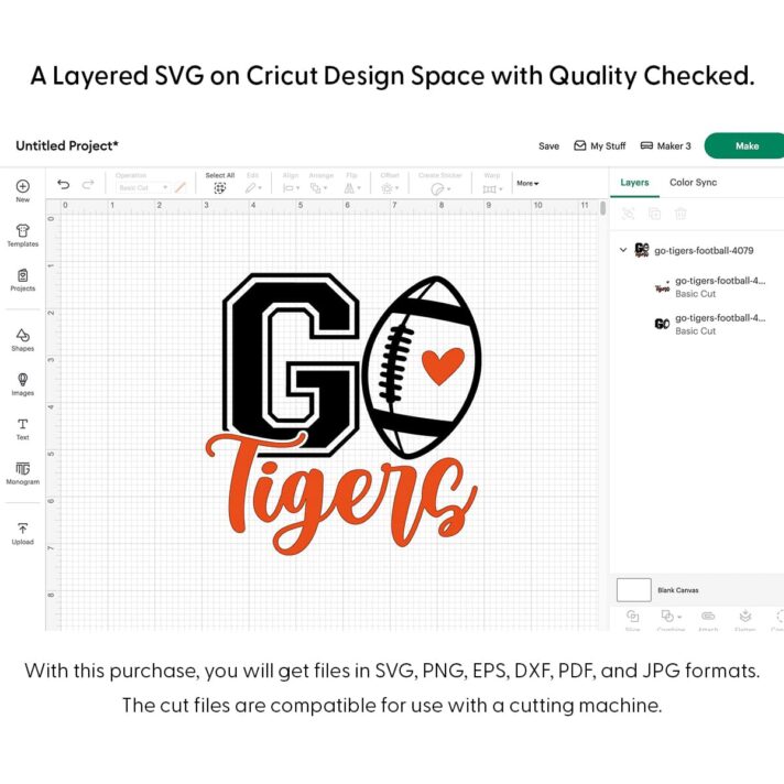 Go Tigers Football SVG 4079