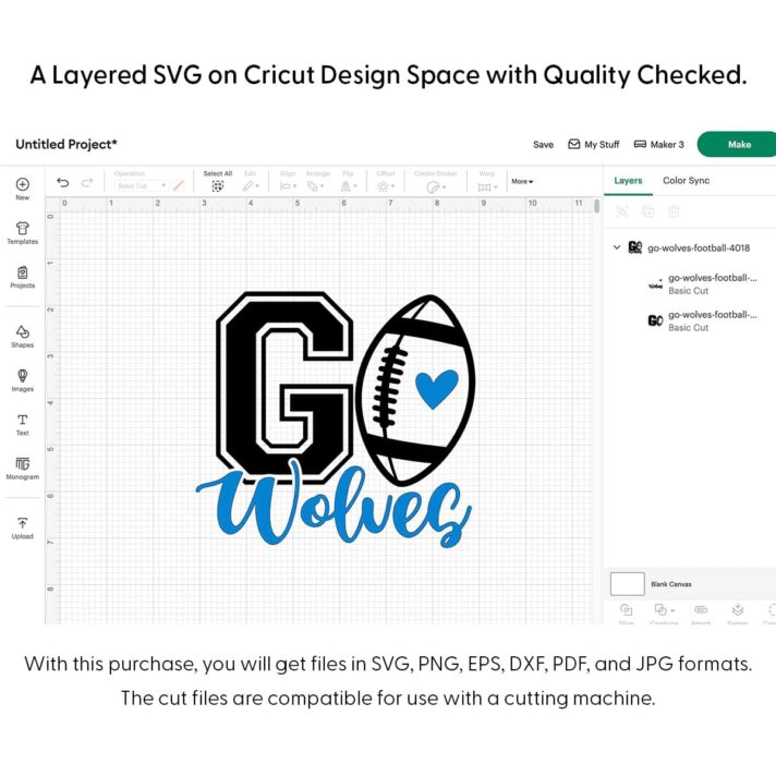 Go Wolves Football SVG 4018