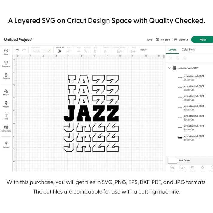 Jazz Stacked SVG 3881