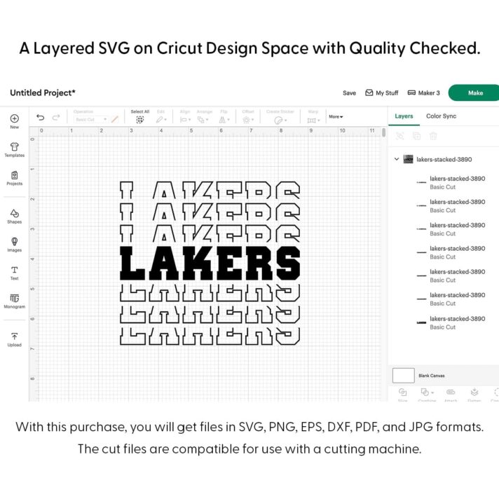 Lakers Stacked SVG 3890