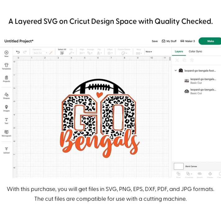 Leopard Go Bengals Football SVG 4125