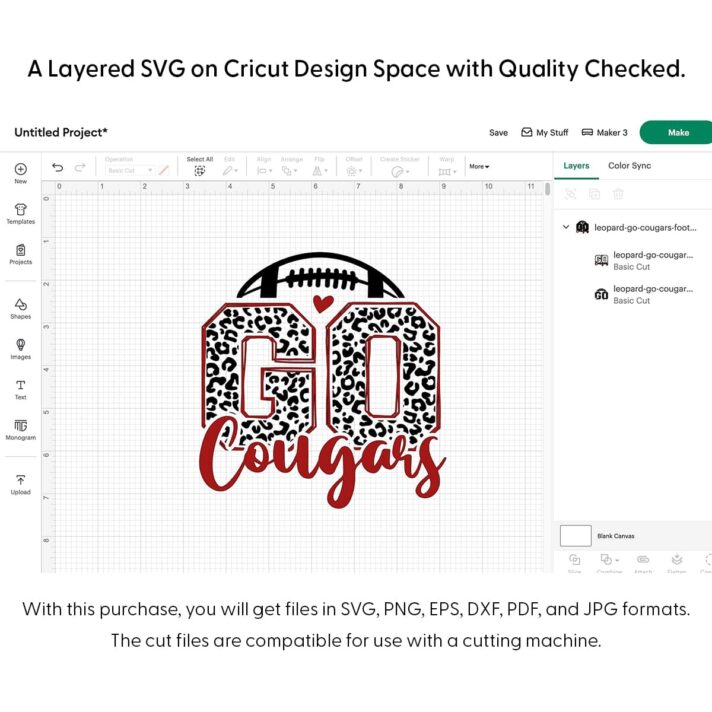 Leopard Go Cougars Football SVG 4147
