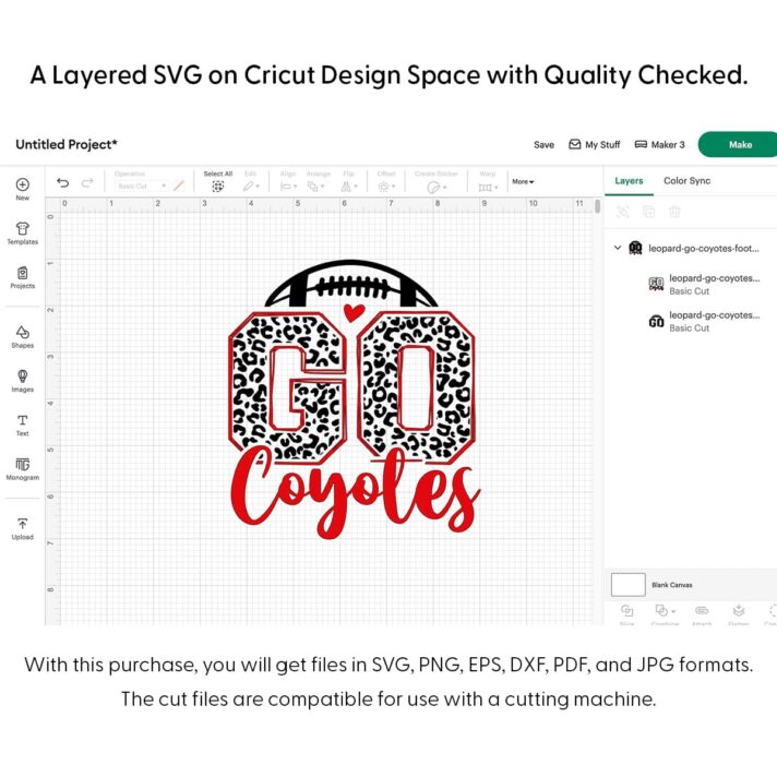 Leopard Go Coyotes Football SVG 4242