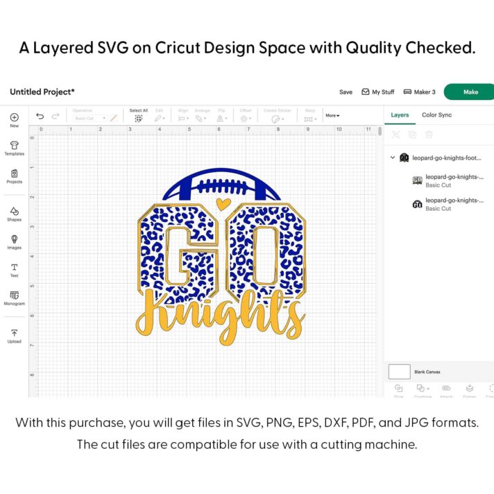 Leopard Go Knights Football SVG 4192
