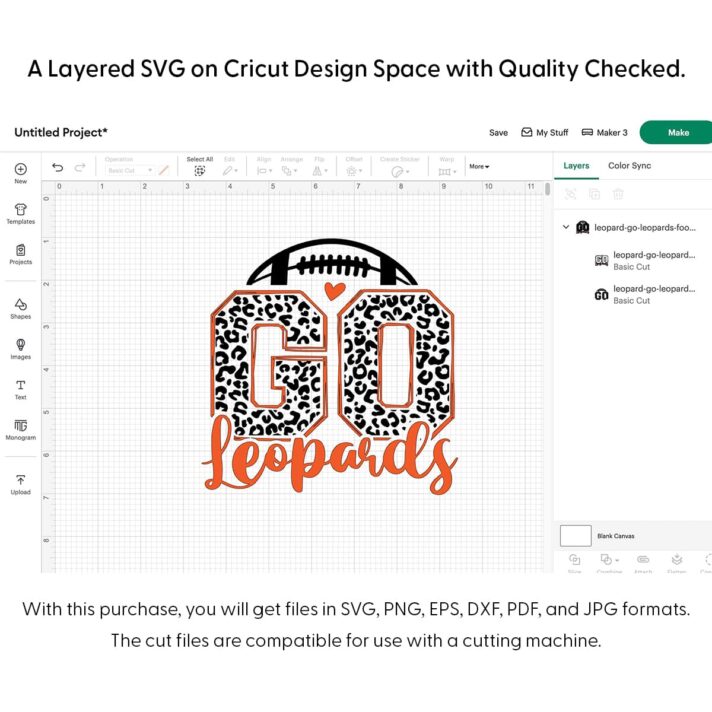 Leopard Go Leopards Football SVG 4174