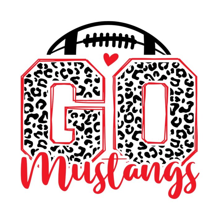 Leopard Go Mustangs Football SVG 4195