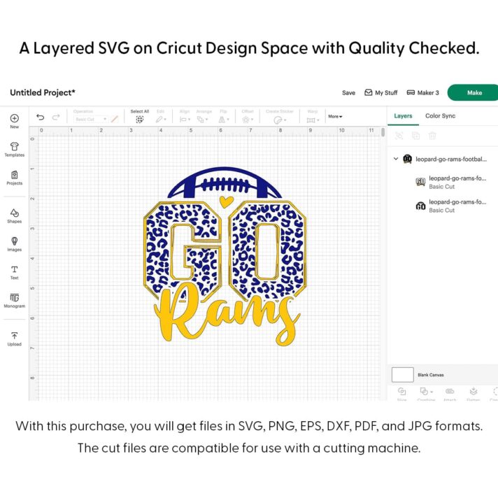 Leopard Go Rams Football SVG 4171