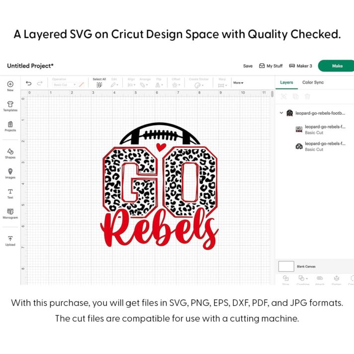 Leopard Go Rebels Football SVG 4246